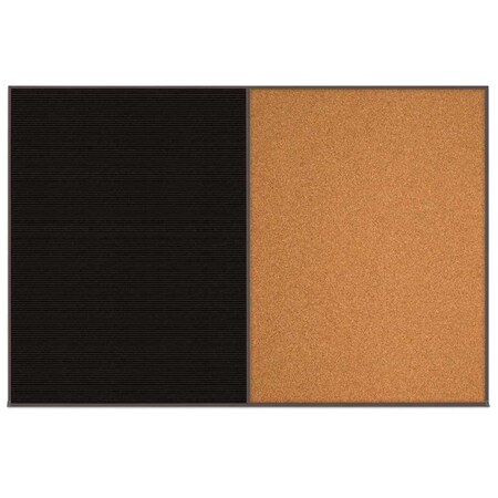 United Visual Products Enclosed Corkboard, 1 Door, 72"x48", 4" Fra UV3405-SATIN-BLSPRU